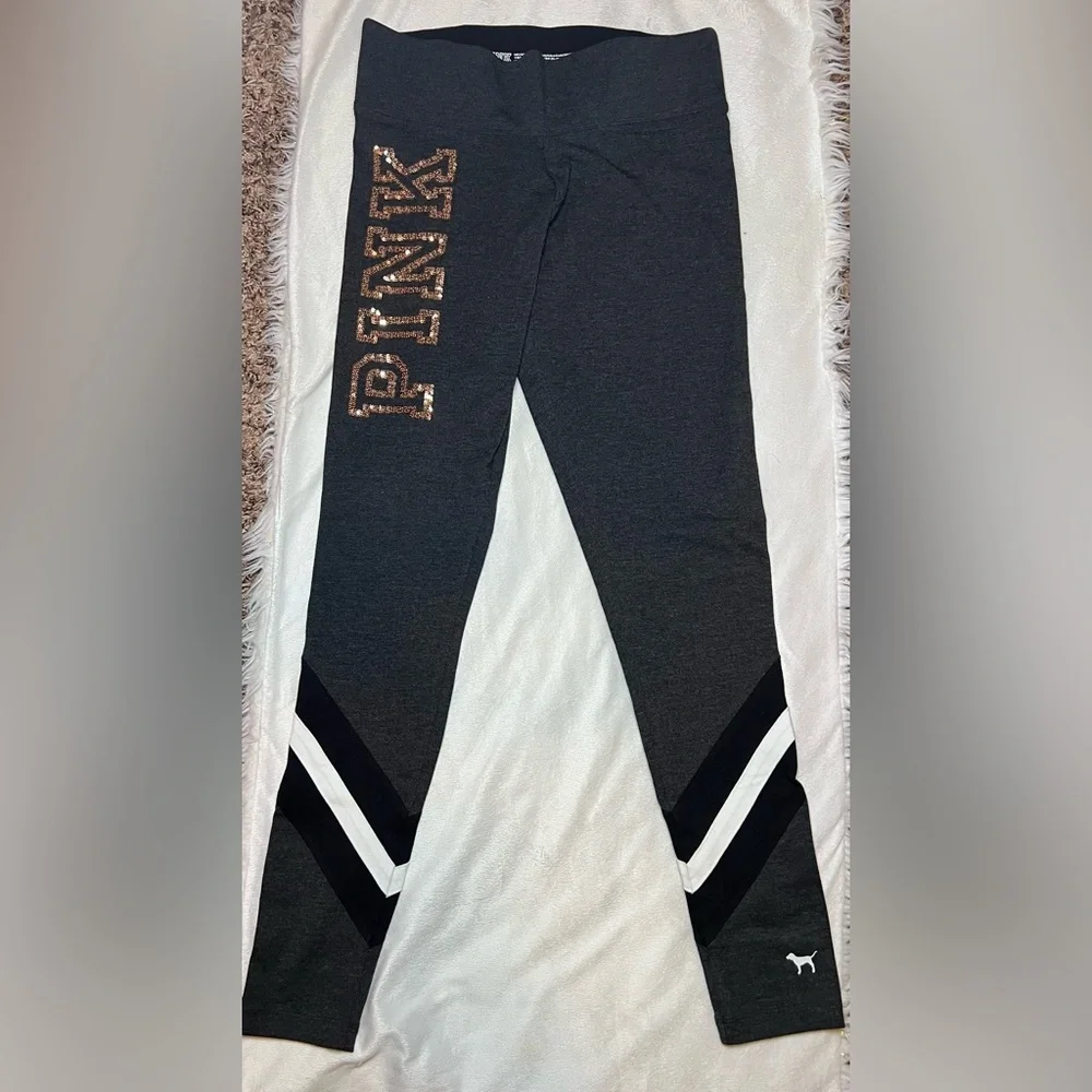PINK sequin leggings NEW - Picture 2 of 3